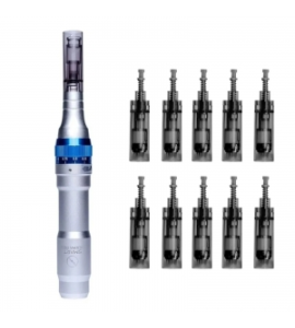 Kit Caneta DermaPen + 10 Cartuchos com 137 Agulhas Para Microagulhamento - Smart GR